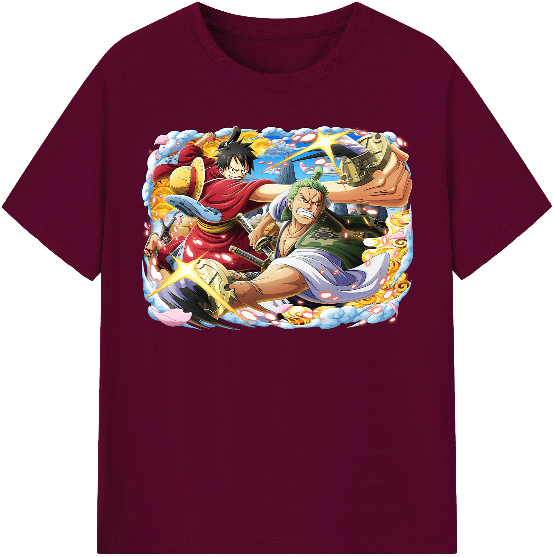 ワンピース モンキー・D・ルフィ ONE PIECE Monkey D. Luffy レディースカジュアルプリントTシャツ（綿100％）